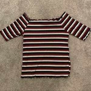 Off the shoulder frilly shirt